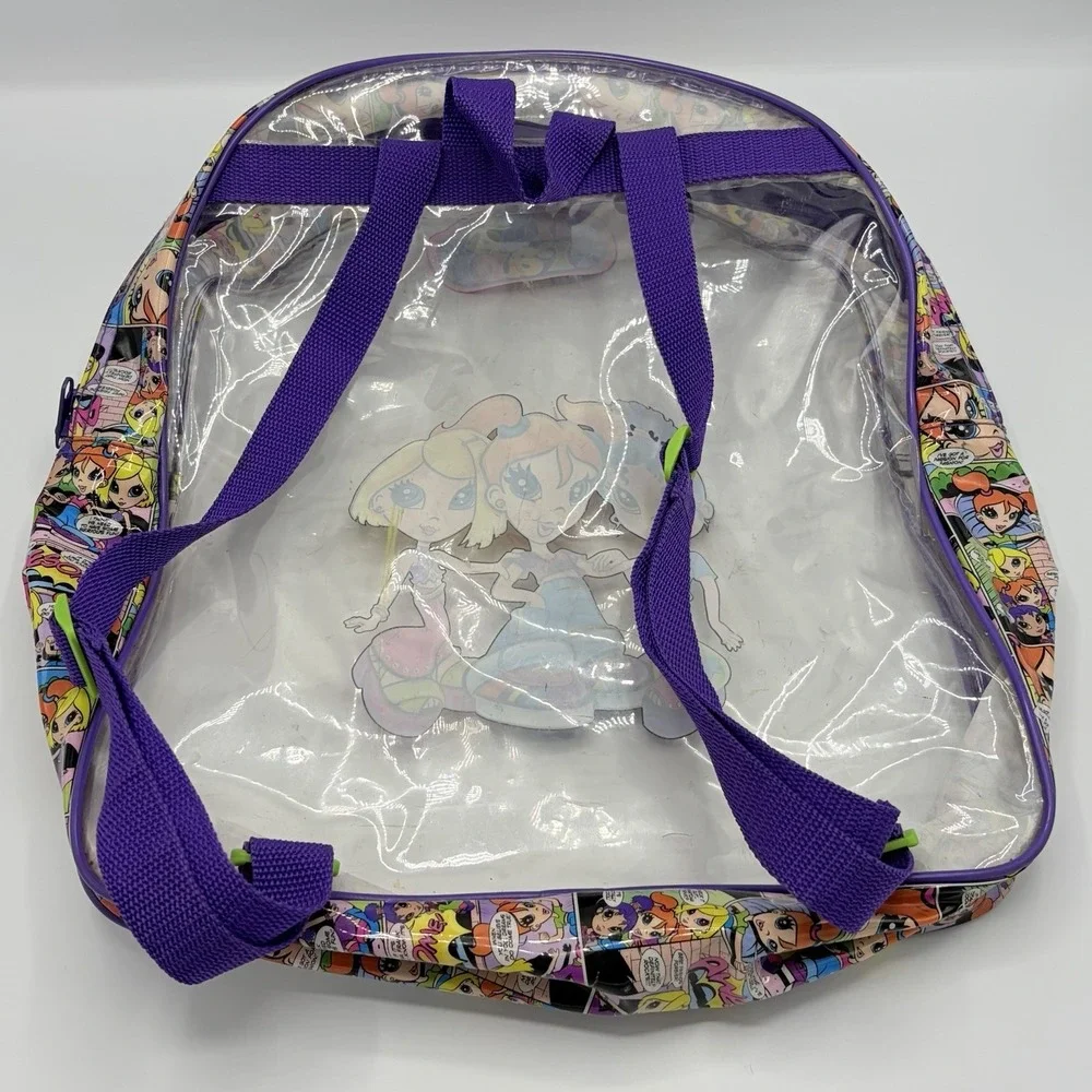 Lisa Frank Vintage Clear Backpack - Groovy Hippie Girls 3 Friends Comic Y2K 90s